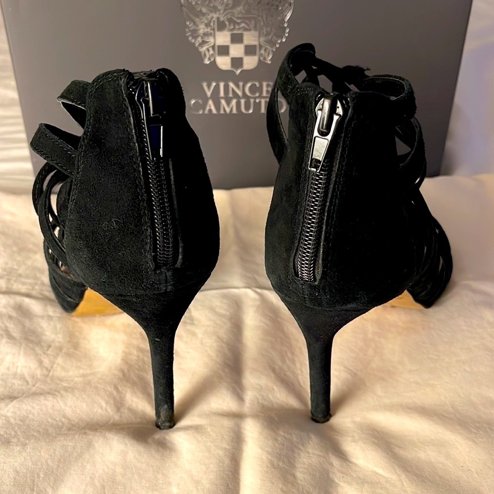Vince Camuto Zayna Suede Lace up Strappy Sandal Heels - Picture 3 of 10